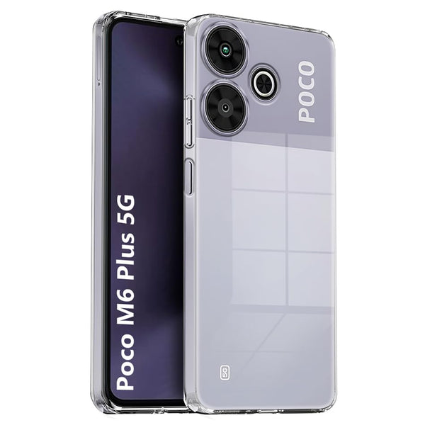 Mobielectro Soft Silicon Transparent |Scratch Resistant Clear Case for POCO M6 Plus 5G