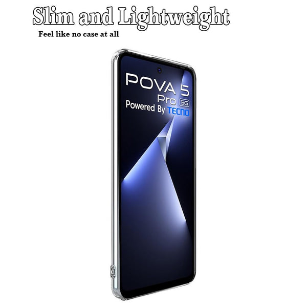 Mobielectro Clear Transparent Shockproof Scratch Resistant Protective Phone Case for Teco POVA 5 Pro 5G