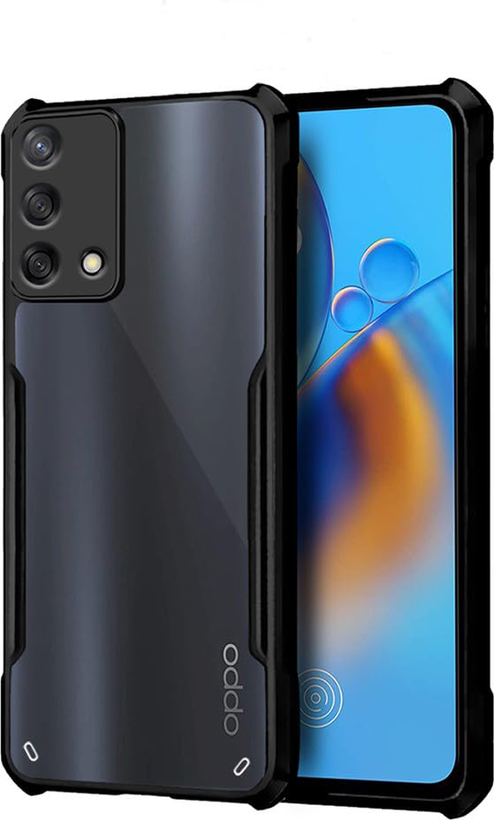 Mobielectro Camera Bump Protection | Slim Stylish 360 Protection Design |Crystal Clear | Shockproof Eagle Back Cover for Oppo F19 - Black