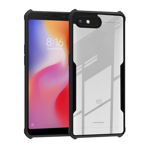 Mobielectro Camera Bump Protection | Slim Stylish 360 Protection Design |Crystal Clear | Shockproof Eagle Back Cover for RedMi 6A - Black