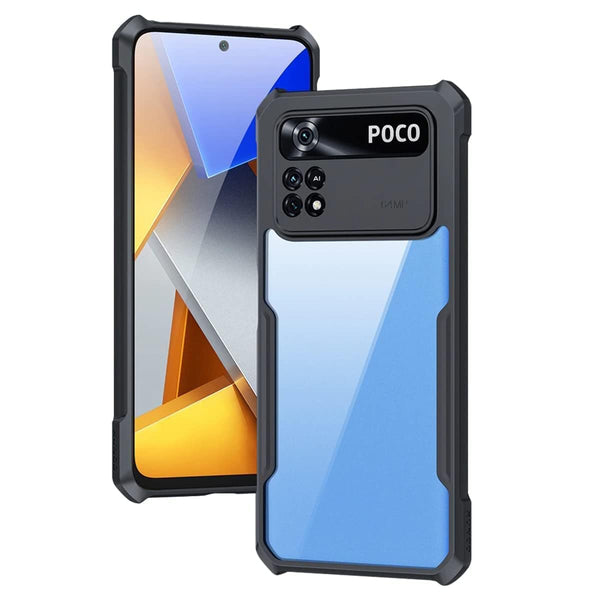 Mobielectro Camera Bump Protection | Slim Stylish 360 Protection Design |Crystal Clear | Shockproof Eagle Back Cover for Mi POCO X4 Pro 5G - Black