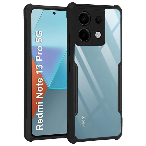 Mobielectro Camera Bump Protection | Slim Stylish 360 Protection Design |Crystal Clear | Shockproof Eagle Back Cover for Mi Note 13 Pro- Black