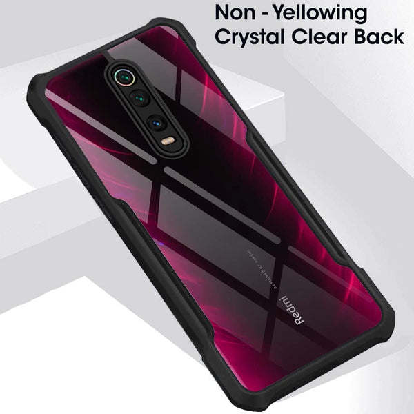Mobielectro Camera Bump Protection | Slim Stylish 360 Protection Design |Crystal Clear | Shockproof Eagle Back Cover for RedMi K20 | RedMi K20 Pro - Black