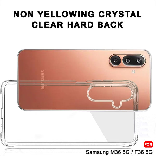 Mobielectro Clear Transparent Shockproof Scratch Resistant Protective Phone Case for Samsung F36