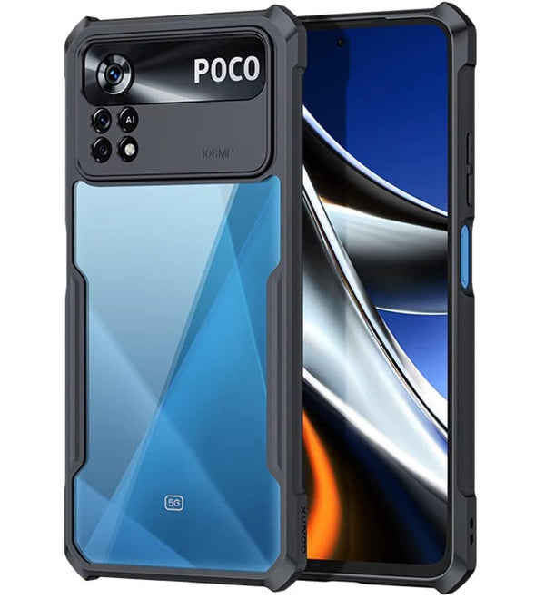 Mobielectro Camera Bump Protection | Slim Stylish 360 Protection Design |Crystal Clear | Shockproof Eagle Back Cover for Mi POCO X4 Pro 5G - Black
