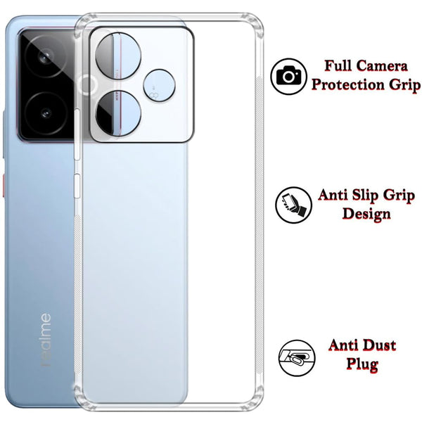 Mobielectro Clear Transparent Shockproof Scratch Resistant Protective Phone Case for Realme GT 7T