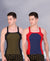 T.T. Men DesignerGym Vest Pack Of 2 Red-Blue -Black-Olive