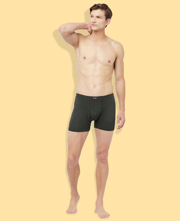 T.T. Mens Jazz Fine Long Inner Elastic TrunkPack Of 3 Olive-Blue-Mustard