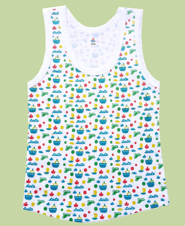 T.T. Cool Kids Pack Of 5 All Over Print Pure Cotton Innerwear Vest