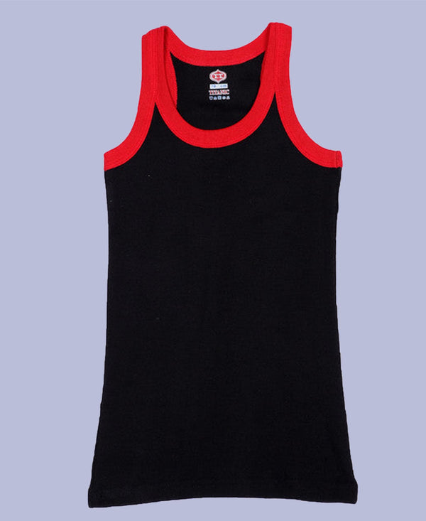 T.T. Kids Titanic Gym Vest Pack Of 5 Black-Trqs-Yellow-Grey-Red
