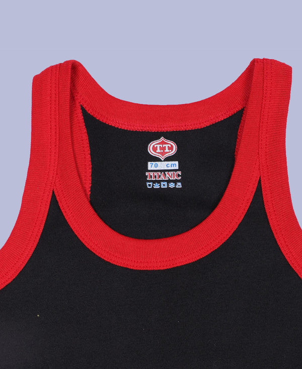 T.T. Kids Titanic Gym Vest Pack Of 3 Red-Grey-Trqs