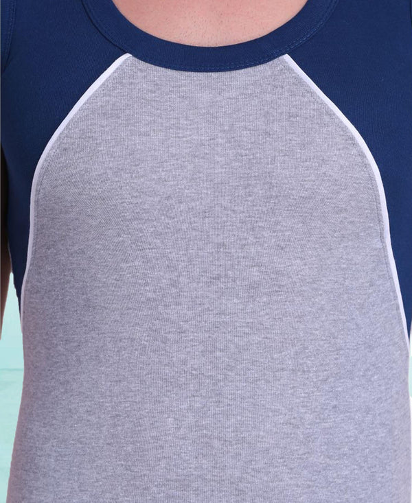 T.T. Men Titanic Designer Gym Vest Pack Of 2 (Blue - Grey)