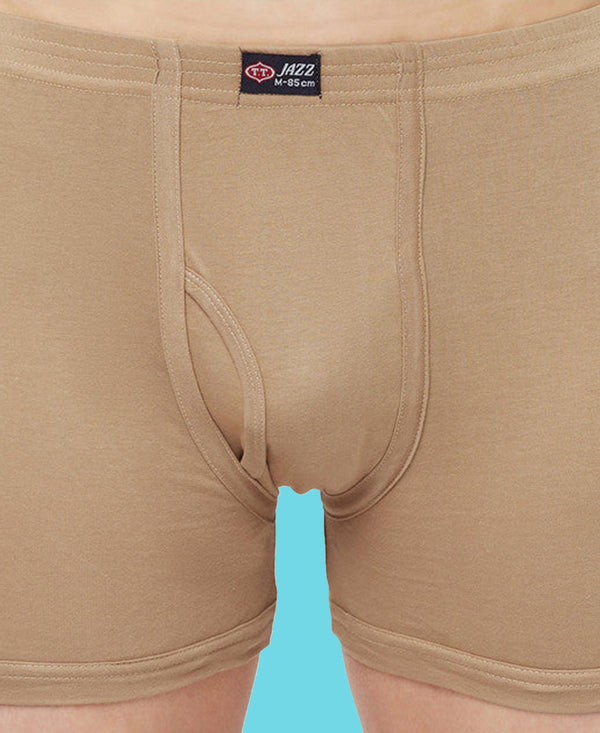 T.T. Mens Jazz Fine Long Inner Elastic TrunkPack Of 3 Black-Skin-Sky