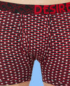 T.T. Mens Desire Printed Long Top Elastic TrunkPack Of 3 Black-Anthra-Red