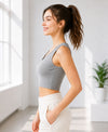 T.T. Women|Ribbed Crop Top|Sleeveless Notch Neck Slim Fit Aesthetic Streetwear Top|Stretchable Cotton Fabric|Tshirt|Top||Grey