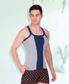 T.T. Men DesignerGym Vest Pack Of 3 Black-Red -Blue-Grey -Black-Olive