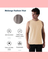 Almo Men’S Cotton Vest|Premium Melange Cotton|Regular Fit|Soft, Breathable, Fade-Resistant | Anti-Bacterial & Lightweight | Ideal For Gym/Sports Activities|Pack Of 2|Black::Tan