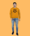 Hiflyers Men|Regular Fit|Chest Printed Cotton Fleece|Soft Stylish Casual Winter Wear Sweatshirt|Mustard-P11