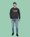 Hiflyers Men|Regular Fit|Chest Printed Cotton Fleece|Soft Stylish Casual Winter Wear Sweatshirt|Charcoal-P6