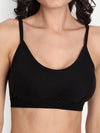 T.T. Women Black Double Cup Solid Sports Bra