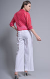 Pink waistcoat with blazer trouser