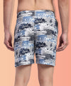 T.T. Men Regular Fit Cotton Polyster Printed Short With Zip Pocket Pack Of 1-Steel Grey