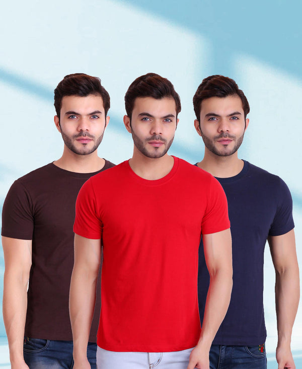 T.T. Round Neck Mens T-Shirt Pack Of 3