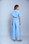 Sky blue twisted note co ord set