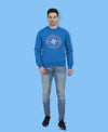 Hiflyers Men|Regular Fit|Chest Printed Cotton Fleece|Soft Stylish Casual Winter Wear Sweatshirt|Blue-P4