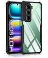Mobielectro Camera Bump Protection | Slim Stylish 360 Protection Design |Crystal Clear | Shockproof Eagle Back Cover for Infinix Hot 50 5G - Black