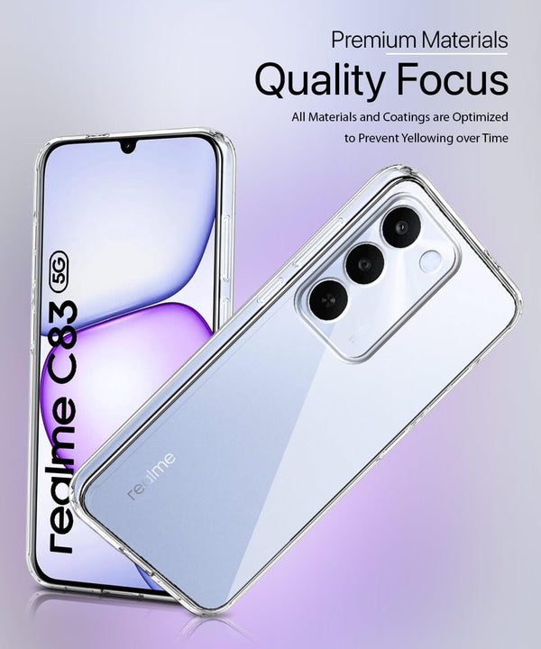 Mobielectro Clear Transparent Shockproof Scratch Resistant Protective Phone Case for Realme C83 5G