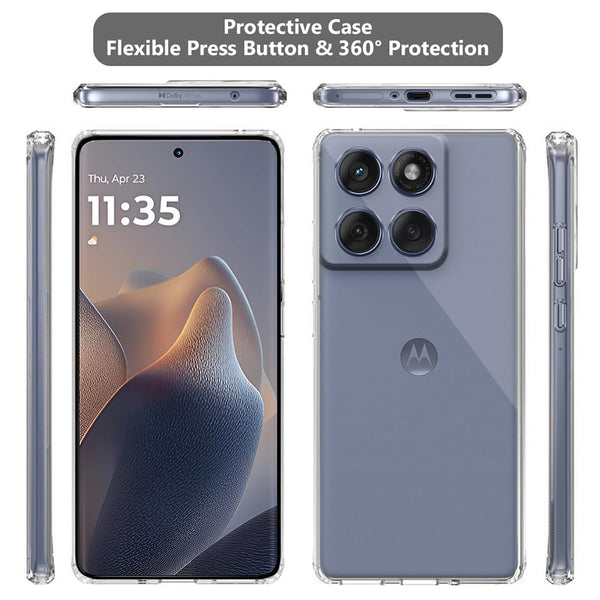 Mobielectro Soft Silicon Transparent |Scratch Resistant Clear Case for Moto Edge 60 Fusion 5G