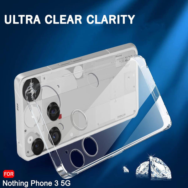 Mobielectro Clear Transparent Shockproof Scratch Resistant Protective Phone Case for Nothing Phone 3 5G