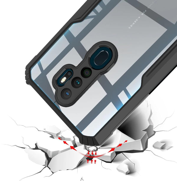 Mobielectro Camera Bump Protection | Slim Stylish 360 Protection Design |Crystal Clear | Shockproof Eagle Back Cover for Oppo A5 2020|Oppo A9 2020 - Black