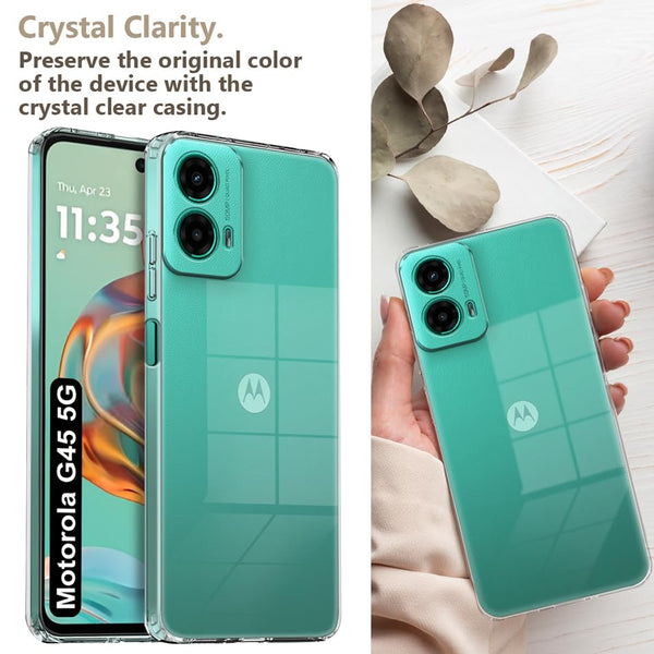 Mobielectro Soft Silicon Transparent |Scratch Resistant Clear Case for Moto G45 5G