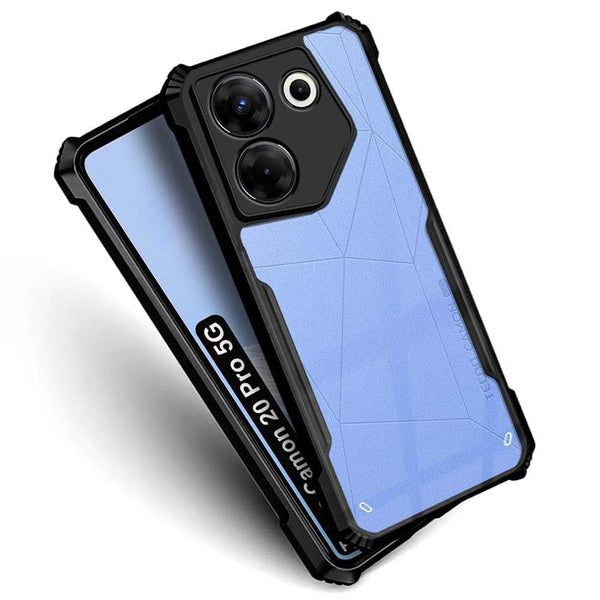 Mobielectro Camera Bump Protection | Slim Stylish 360 Protection Design |Crystal Clear | Shockproof Eagle Back Cover for Tecno Camon 20 Pro 5G- Black