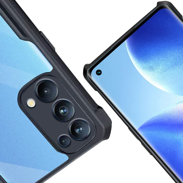 Mobielectro Camera Bump Protection | Slim Stylish 360 Protection Design |Crystal Clear | Shockproof Eagle Back Cover for Oppo RENO 5 Pro 5G - Black