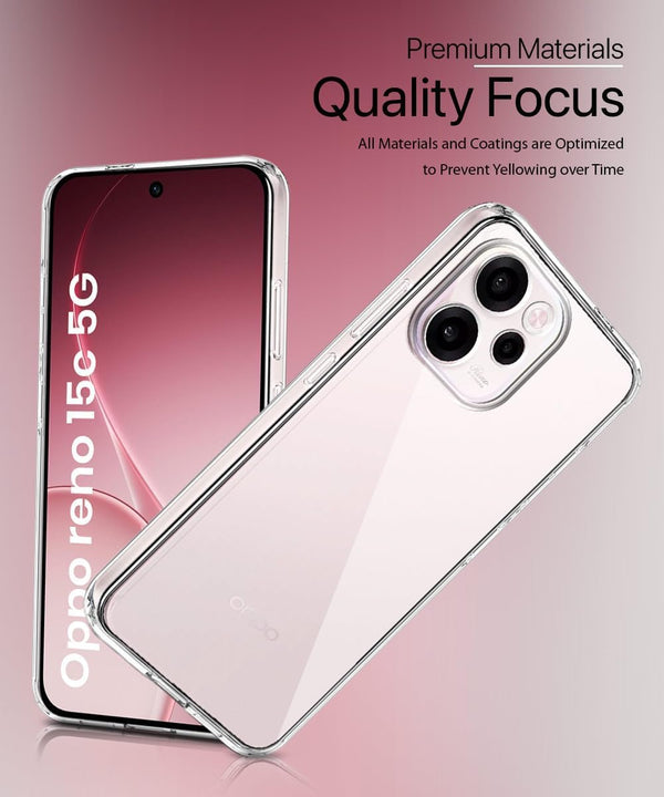 Mobielectro Clear Transparent Shockproof Scratch Resistant Protective Phone Case for Oppo Reno 15C 5G
