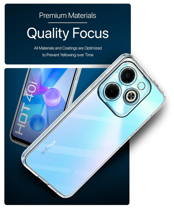Mobielectro Clear Transparent Shockproof Scratch Resistant Protective Phone Case for Infinix Hot 40i