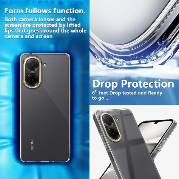 Mobielectro Clear Transparent Shockproof Scratch Resistant Protective Phone Case for Redmi A5
