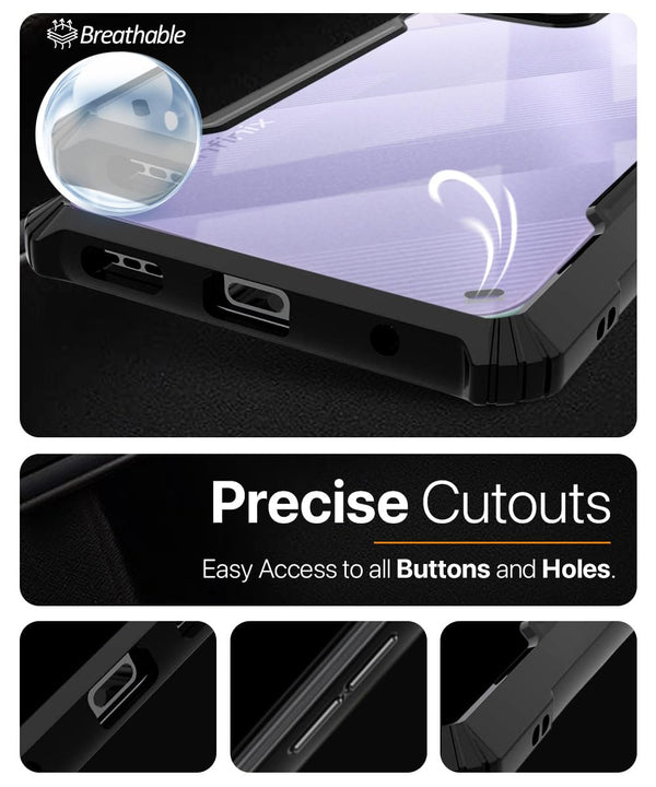Mobielectro Camera Bump Protection | Slim Stylish 360 Protection Design |Crystal Clear | Shockproof Eagle Back Cover for Infinix Hot 30 PLAY- Black