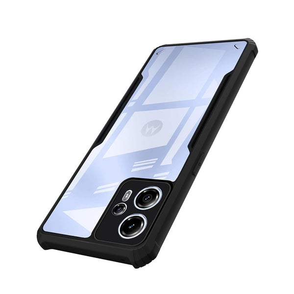 Mobielectro Camera Bump Protection | Slim Stylish 360 Protection Design |Crystal Clear | Shockproof Eagle Back Cover for Moto G13 - Black