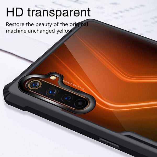 Mobielectro Camera Bump Protection | Slim Stylish 360 Protection Design |Crystal Clear | Shockproof Eagle Back Cover for Realme 6 Pro- Black