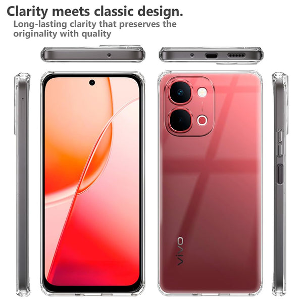 Mobielectro Clear Transparent Shockproof Scratch Resistant Protective Phone Case for Vivo Y51 Pro 5G