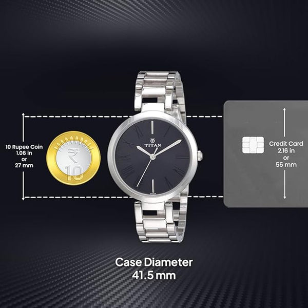 Youth Analog Black Dial Women's Watch-NL2480SM02/NP2480SM02