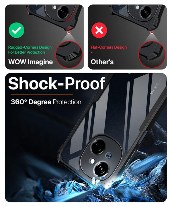 Mobielectro Camera Bump Protection | Slim Stylish 360 Protection Design |Crystal Clear | Shockproof Eagle Back Cover for Tecno Spark GO 1 | Tecno Pop 9 4G - Black