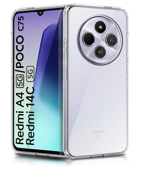Mobielectro Soft Silicon Transparent |Scratch Resistant Clear Case for Redmi A4|14C 5G