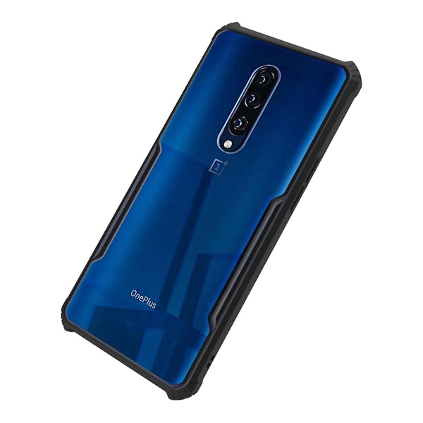 Mobielectro Camera Bump Protection | Slim Stylish 360 Protection Design |Crystal Clear | Shockproof Eagle Back Cover for OnePlus 7 Pro- Black