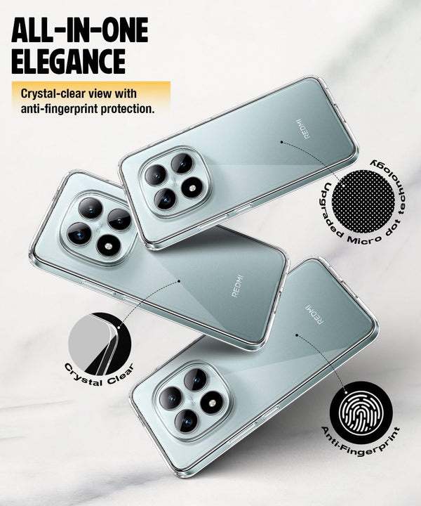 Mobielectro Clear Transparent Shockproof Scratch Resistant Protective Phone Case for Redmi Note 15 Pro