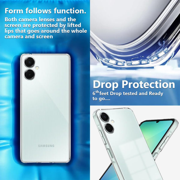 Mobielectro Clear Transparent Shockproof Scratch Resistant Protective Phone Case for Samsung A06 5G